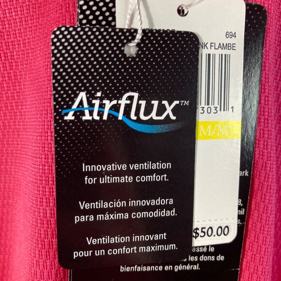 Mens PGA Tour Airflux Golf Polo Shirt Pink Flambe M NWT Polyester - Picture 6 of 10